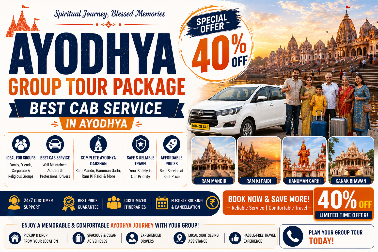 Ayodhya Group Tour Package: Best Cab Service in Ayodhya 40% Off