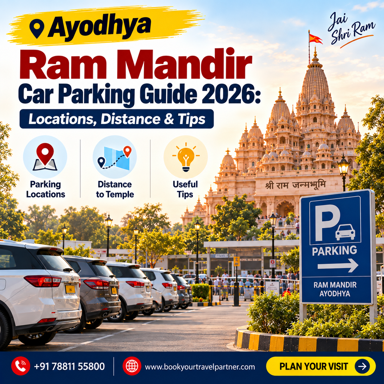Ayodhya Ram Mandir Car Parking Guide 2026: Locations, Distance & Tips