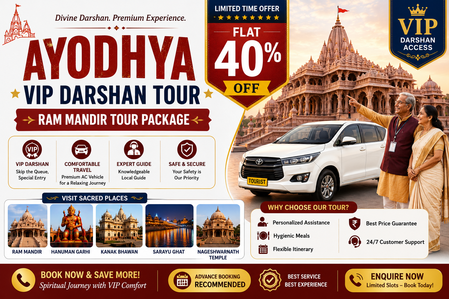 Ayodhya VIP Darshan Tour: Ram Mandir Tour Package Flat 40% Off