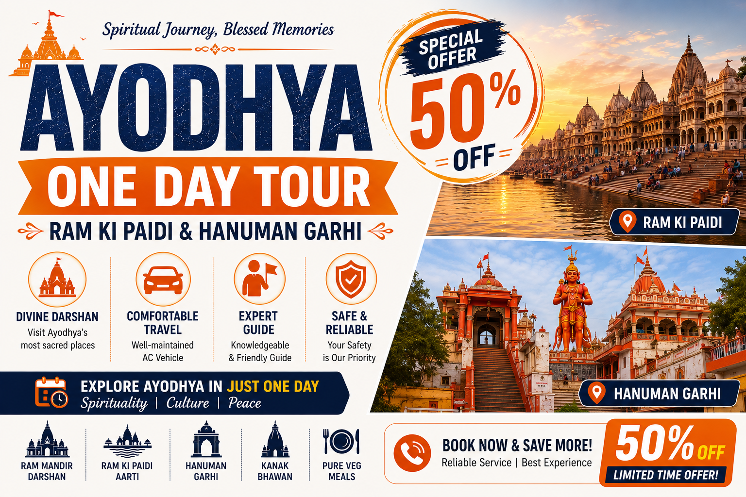 Ayodhya One Day Tour: Ram Ki Paidi & Hanuman Garhi 50% Off