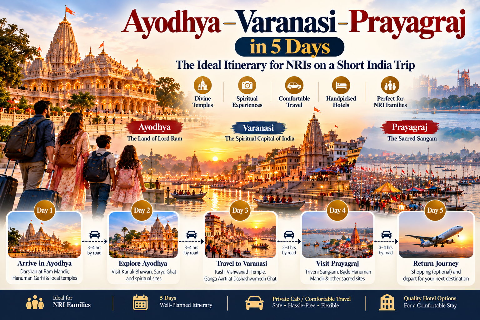 Ayodhya–Varanasi–Prayagraj in 5 Days: The Ideal Itinerary for NRIs on a Short India Trip