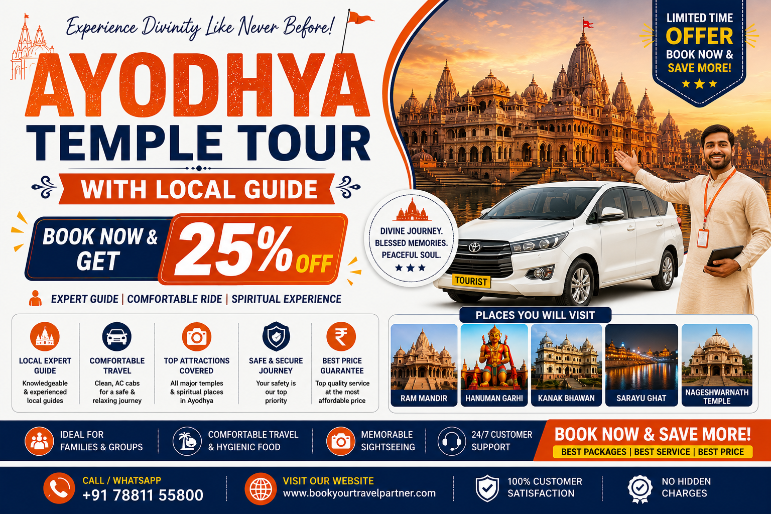 Ayodhya Temple Tour with Local Guide: Book Now & Get 25% Off