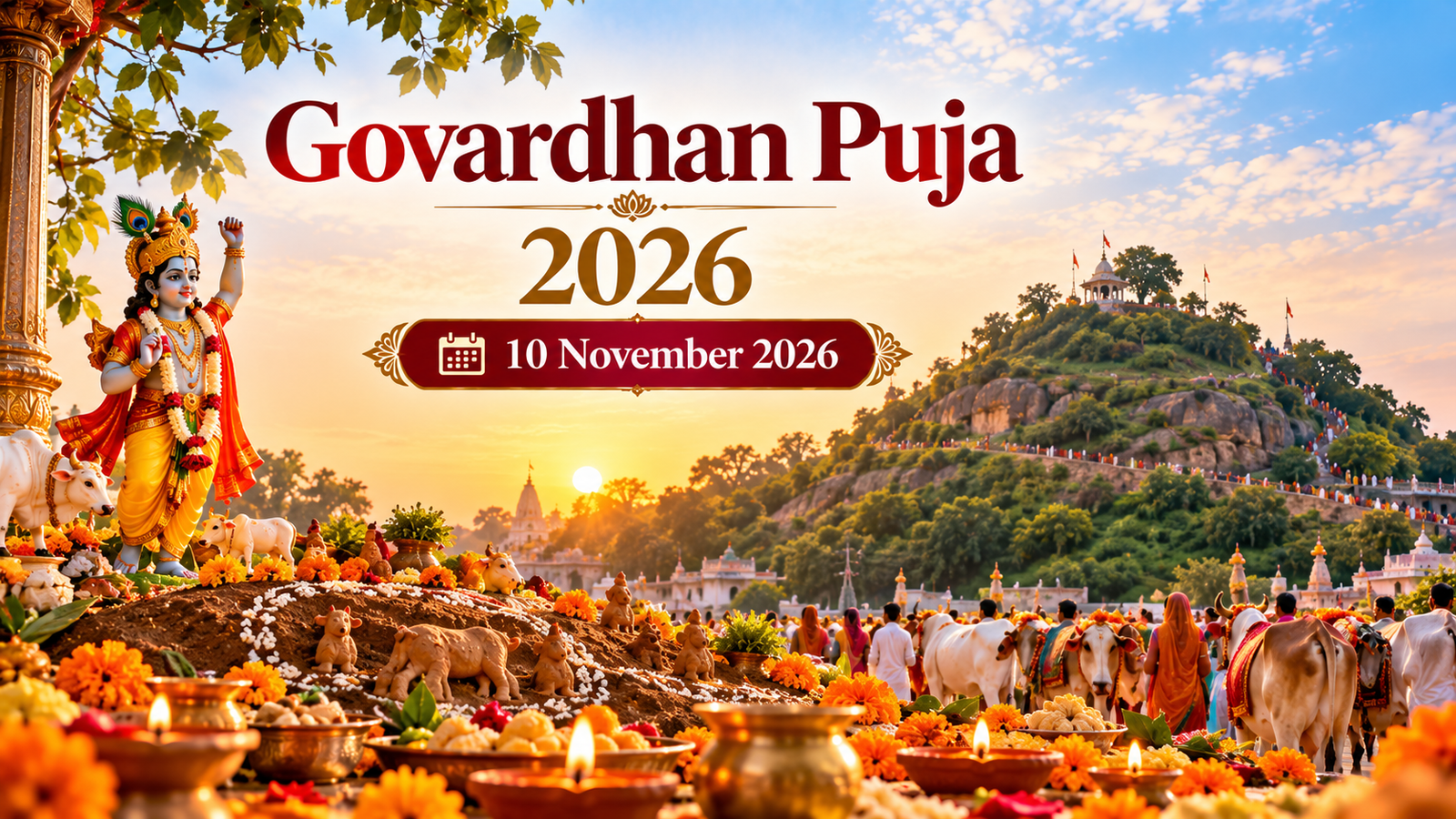 Govardhan Puja 2026: Date, Muhurat, Annakut & Govardhan Parikrama in Mathura