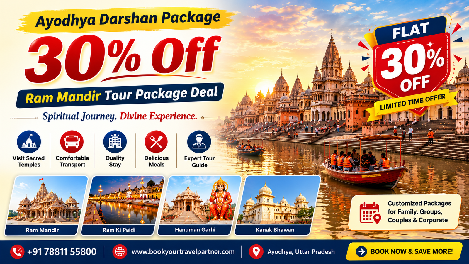 Ayodhya Darshan Package 30% Off: Ram Mandir Tour Package Deal